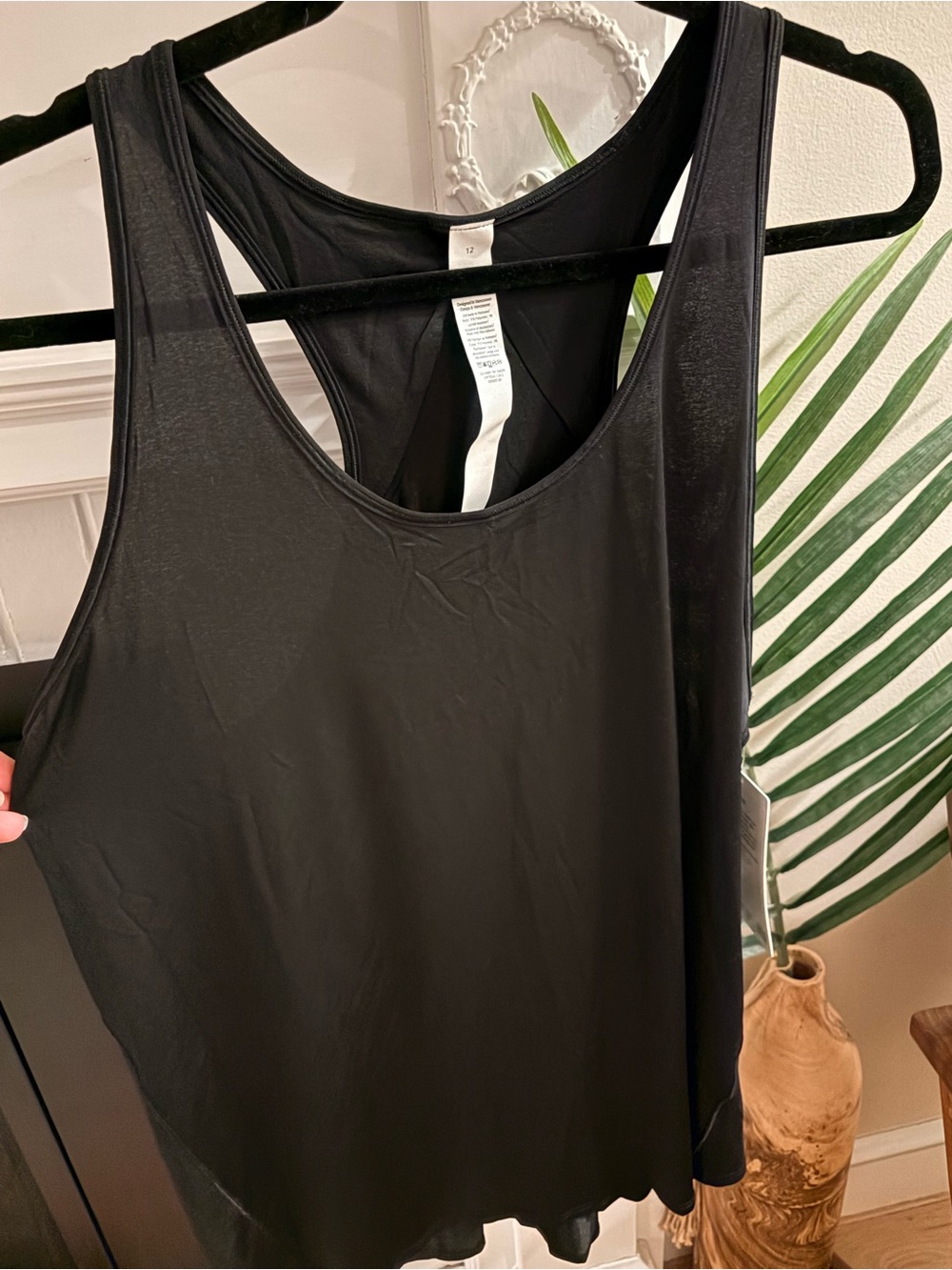 lululemon athletica Black Essential Tank Top with Pleated Back NWT